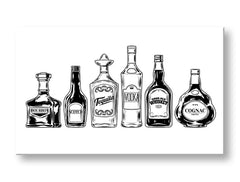 Minimalist tablou pe pânză cu motivul natură în alb-negru nuanțe, atmosferă sofisticată, potrivit pentru bucătărie | Tablou de perete s textom Drinks – principală