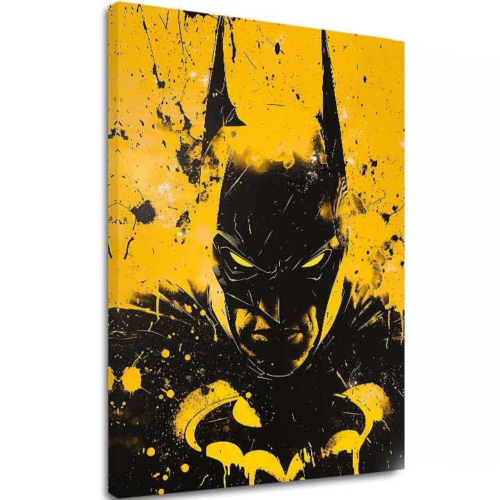 Modern tablou pe pânză cu motivul Dark Knight na pânză, mască în negru-alb nuanțe, atmosferă intensă | Tablou Dark Knight na pânză – principală