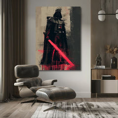 Modern tablou pe pânză cu motivul Darth Vader - Temná forță na pânză în negru-gri nuanțe, forță și putere | Tablou Darth Vader - Temná forță na pânză – produs, vedere 2