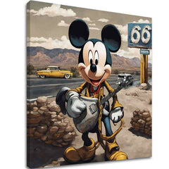 Tablou de perete de pe pânză - Mickey Mouse Country Singer