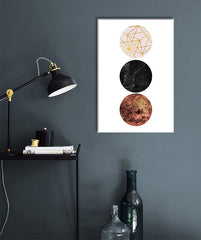 Modern tablou pe pânză cu motivul Kinetic Image of Dreams, natură în alb-auriu nuanțe agățat în interiorul birou, atmosferă sofisticată – interior