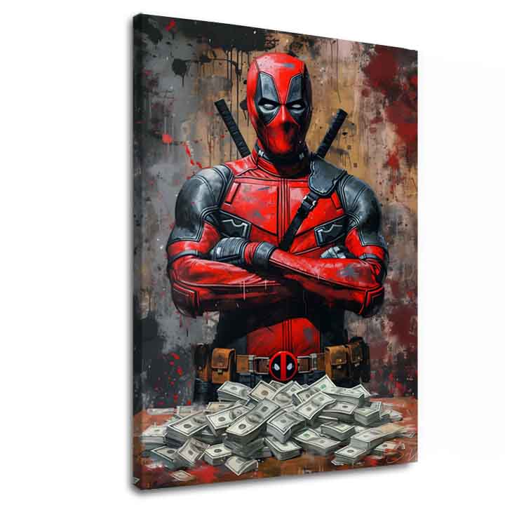 Tablou de perete DEADPOOL: Bani și haos | finisată de mâna artistului - imagine 2