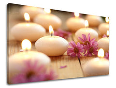 Clasic tablou pe pânză cu motivul FENG SHUI, flori, hartă, natură în alb-roz nuanțe, atmosferă liniștită, potrivit pentru sufragerie | Tablou de perete FENG SHUI – principală