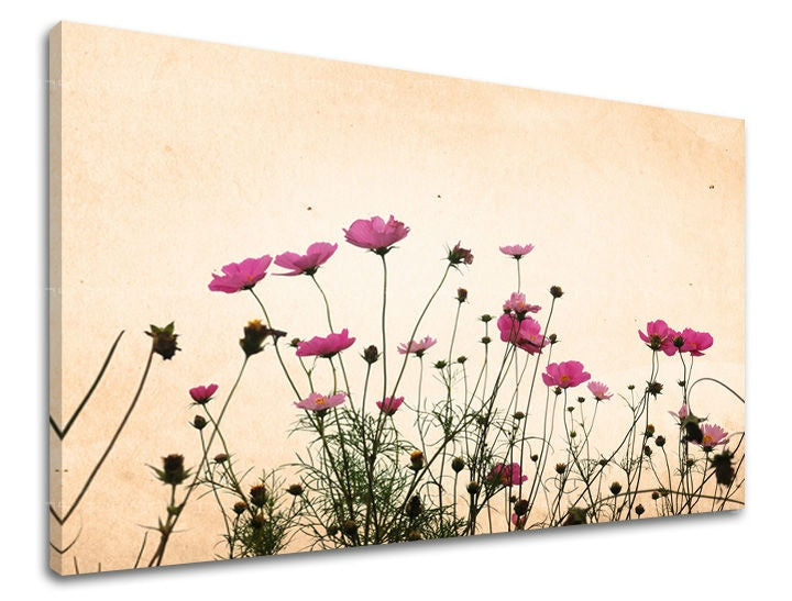 Vintage tablou cu motivul flori, natură în bej-roz nuanțe | Tablou de perete FLORI, natură și atmosferă de primăvară – previzualizare