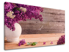 Rustic tablou cu motivul flori, natură în alb-violet nuanțe | Tablou de perete FLORI, atmosferă de primăvară – previzualizare
