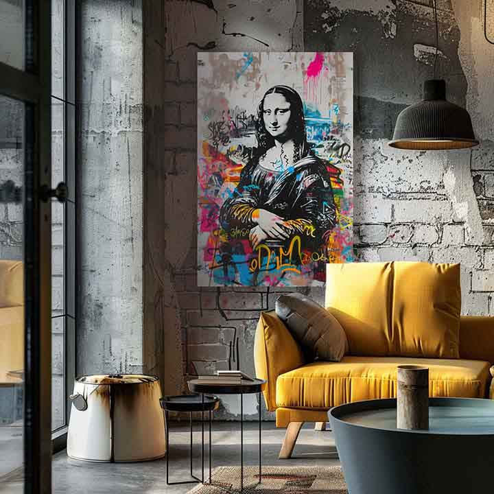 Tablou Graffiti Mona na pânză - imagine 5