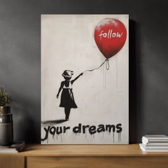 Modern tablou pe pânză cu motivul Heart Balloon Girl, balon, inimă în alb-negru nuanțe, atmosferă melancolică, nádej | Tablou Heart Balloon Girl – produs, vedere 2