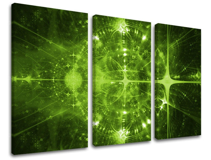 Geometric tablou cu motivul modele geometrice în verde nuanțe | Tablou de perete ABSTRACT, energie – previzualizare