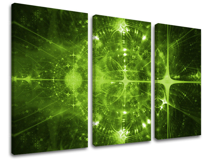 Geometric tablou pe pânză cu motivul modele geometrice în verde nuanțe, atmosferă energică, energie, potrivit pentru birou | Tablou de perete ABSTRACT – principală