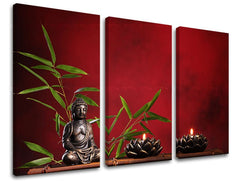 Clasic tablou cu motivul FENG SHUI, natură în verde-roșu nuanțe | Tablou de perete FENG SHUI, vnútorný mier – previzualizare