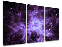 Clasic tablou cu motivul stele, galaxie, lună în alb-violet nuanțe | Tablou de perete UNIVERS, mister – previzualizare