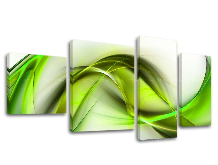 În stil scandinav tablou cu motivul natură în alb-verde nuanțe | Tablou de perete ABSTRACT, natură și energie – previzualizare