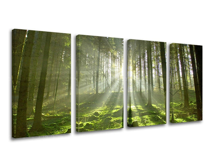 Clasic tablou pe pânză cu motivul copaci, pădure, peisaj, hartă, natură în maro-verde nuanțe, atmosferă liniștită, natură și pace și echilibru – principală