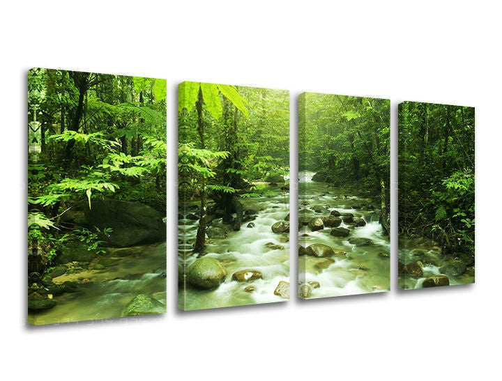 Clasic tablou pe pânză cu motivul pădure, copaci, peisaj, hartă, natură în alb-maro nuanțe, atmosferă liniștită, natură și sălbăticie, execuție cu trei panouri – principală