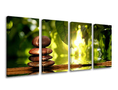 Clasic tablou cu motivul FENG SHUI, hartă în maro-verde nuanțe | Tablou de perete FENG SHUI, natură – previzualizare