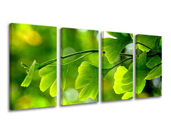 Clasic tablou pe pânză cu motivul RASTLINY, hartă, natură în verde nuanțe, atmosferă liniștită, natură și simbol al reînnoirii, execuție multi-panou – principală