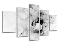 În stil scandinav tablou pe pânză cu motivul natură în alb-negru nuanțe, atmosferă liniștită, natură, execuție multi-panou, potrivit pentru birou – principală