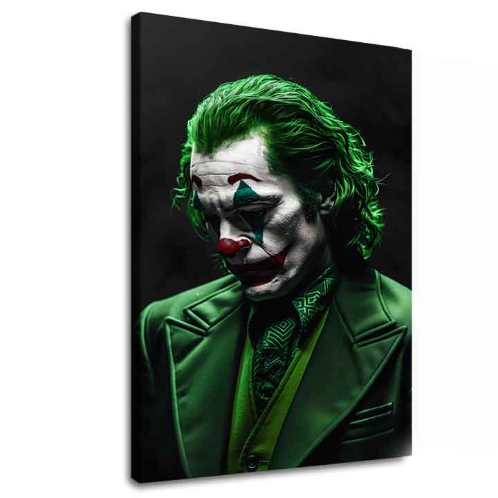 Modern tablou pe pânză cu motivul Joker: Zrodenie šialenstva în negru nuanțe, lumea filmului | Tablou Joker: Zrodenie šialenstva – principală