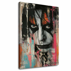 Modern tablou pe pânză cu motivul KISS - Chaos na pódiu în negru-alb nuanțe, atmosferă îndrăzneață, rock and roll | Tablou KISS - Chaos na pódiu – principală