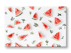 În stil scandinav tablou pe pânză cu motivul MELÓN, fructe, natură în alb-verde nuanțe, atmosferă veselă, potrivit pentru bucătărie | Tablou de perete MELÓN_087-11 – principală