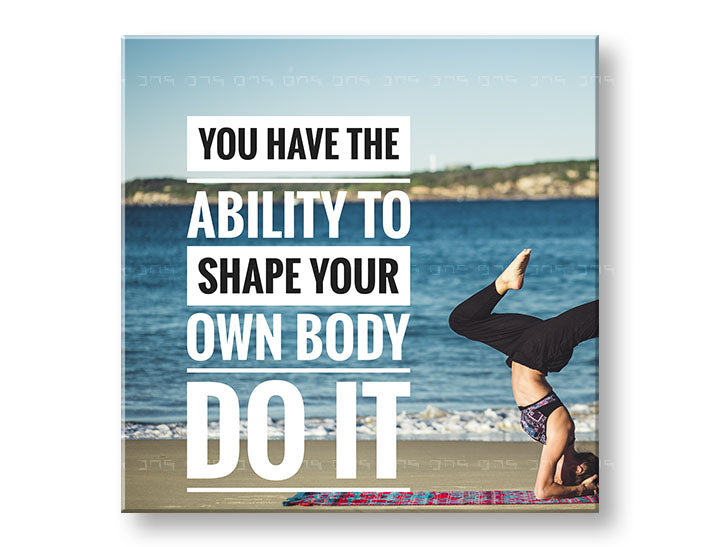Modern tablou pe pânză cu motivul You have the ability to, ocean, plajă, mare și plajă, citat motivațional în alb-negru nuanțe, potrivit pentru birou de lucru – principală