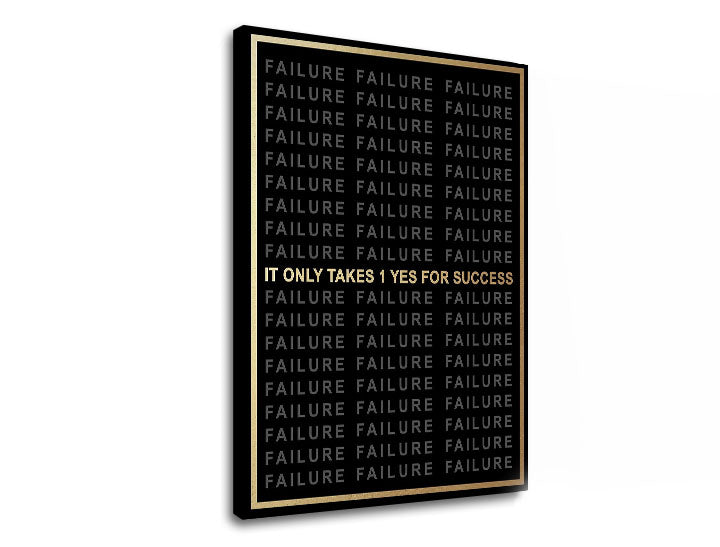 Industrial tablou pe pânză cu motivul despre succes, citat motivațional, natură în alb-auriu nuanțe, potrivit pentru birou | Motivațional tablou de perete despre succes_002 – produs