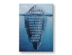 Modern tablou pe pânză cu motivul despre succes, ocean, citat motivațional în alb-albastru nuanțe | Motivațional tablou de perete despre succes_003 – principală