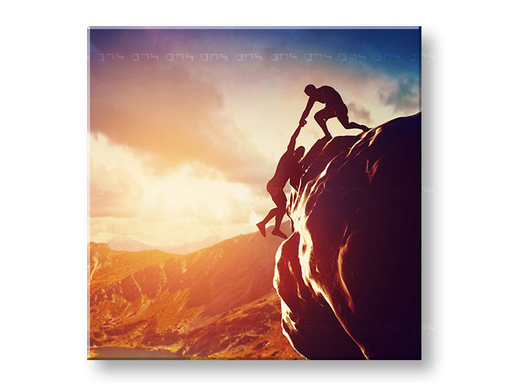 Modern tablou pe pânză cu motivul despre succes, peisaj, citat motivațional în violet-portocaliu nuanțe, natură, potrivit pentru birou | Motivațional tablou de perete despre succes_005 – principală