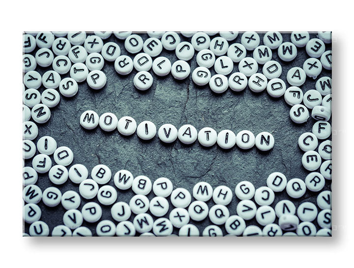 Industrial tablou pe pânză cu motivul Motivation, citat motivațional în alb-gri nuanțe, atmosferă inspirațională, potrivit pentru birou | Motivațional tablou de perete Motivation – principală