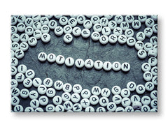 Industrial tablou pe pânză cu motivul Motivation, citat motivațional în alb-gri nuanțe, atmosferă inspirațională, potrivit pentru birou | Motivațional tablou de perete Motivation – principală