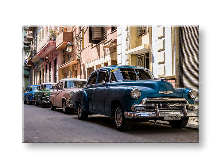 Pop art tablou pe pânză cu motivul MOTO, stradă, automobil, motiv urban în albastru-roz nuanțe, atmosferă nostalgică, nostalgie, potrivit pentru birou – principală