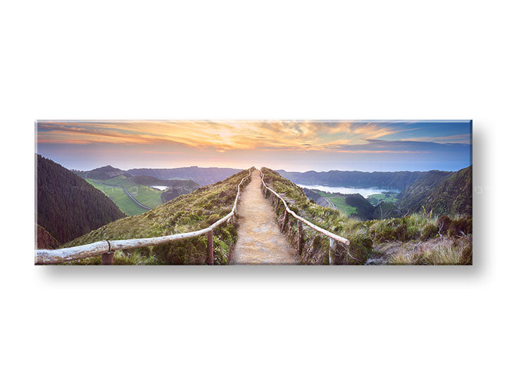 Clasic tablou pe pânză cu motivul HORY, peisaj, hartă în maro-portocaliu nuanțe, atmosferă liniștită, natură, potrivit pentru birou | Tablou de perete HORY_058-14 – principală