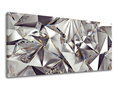 Geometric tablou cu motivul PANORAMĂ ABSTRACT în alb-roșu nuanțe | Tablou de perete PANORAMĂ ABSTRACT – previzualizare