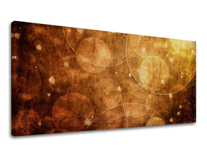 Pop art tablou pe pânză cu motivul PANORAMĂ ABSTRACT, textură în portocaliu-roșu nuanțe, atmosferă caldă, potrivit pentru birou | Tablou de perete PANORAMĂ ABSTRACT – principală