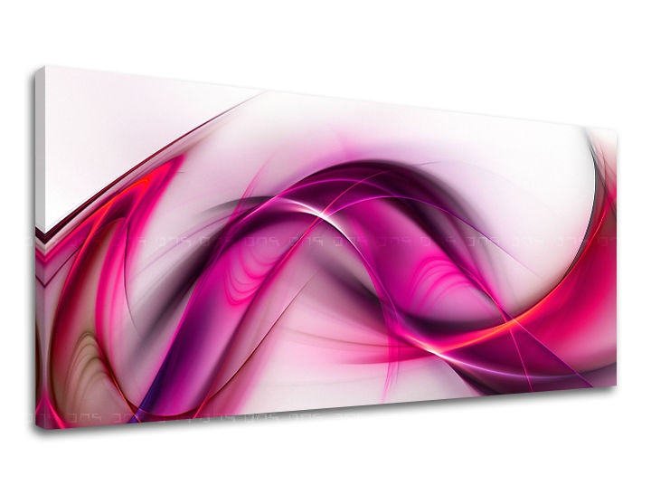 Pop art tablou pe pânză cu motivul PANORAMĂ ABSTRACT, mare și plajă în alb-violet nuanțe, atmosferă eterică, mișcare și energie, potrivit pentru sufragerie – principală