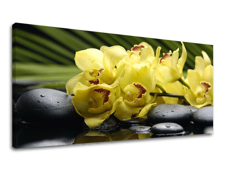 Clasic tablou pe pânză cu motivul PANORAMĂ FENG SHUI, feng shui, peisaj, natură în gri nuanțe, atmosferă liniștită, natură și atmosferă de primăvară – principală