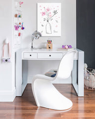 Minimalist tablou pe pânză cu motivul PENTRU COPII, flori, vază, motiv pentru copii, natură în alb-roz nuanțe, atmosferă veselă | Tablou de perete PENTRU COPII – principală