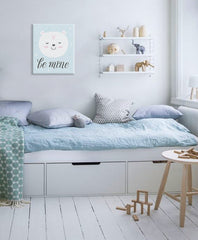 Modern tablou pe pânză cu motivul PENTRU COPII, inimă, motiv pentru copii, hartă, natură în alb-albastru nuanțe, atmosferă delicată, dragoste, potrivit pentru cameră de copii – principală
