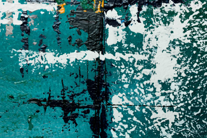 Pictat manual tablou pe pânză în alb-bej nuanțe, atmosferă liniștită, viață urbană și contemplare, potrivit pentru birou | Tablou pictat de perete ABSTRACT – produs