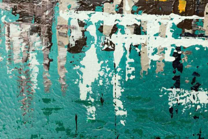 Pictat manual tablou pe pânză în alb-bej nuanțe, atmosferă liniștită, viață urbană și contemplare, potrivit pentru birou | Tablou pictat de perete ABSTRACT – produs, vedere 2
