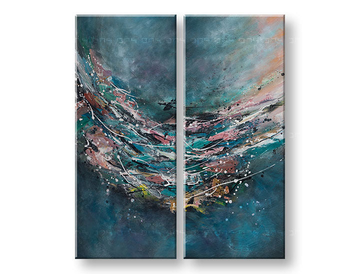 Tablou pictat manual ABSTRACT 2 părți - 100x120 cm