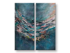 Tablou pictat manual ABSTRACT 2 părți - 100x120 cm