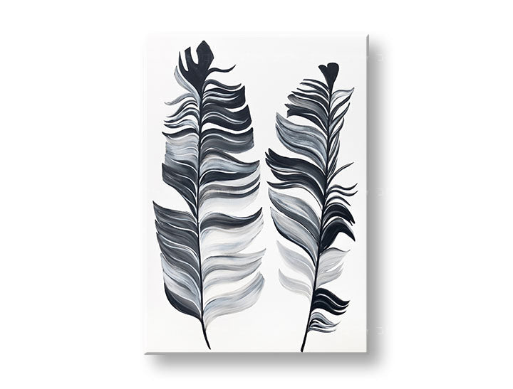 În stil scandinav tablou pe pânză cu motivul PIERKA, natură în alb-gri nuanțe, atmosferă liniștită, natură și minimalism, potrivit pentru hol – produs