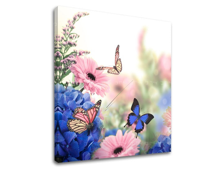 Clasic tablou cu motivul FLORI ROZ, flori, natură în albastru-roz nuanțe | Tablou de perete FLORI ROZ_153-12, natură și atmosferă de primăvară – previzualizare