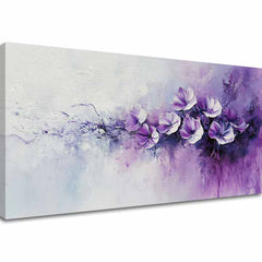 Modern tablou pe pânză cu motivul fialová poézia, flori în violet-alb nuanțe, atmosferă liniștită, natură și eleganță | Tablou fialová poézia – principală