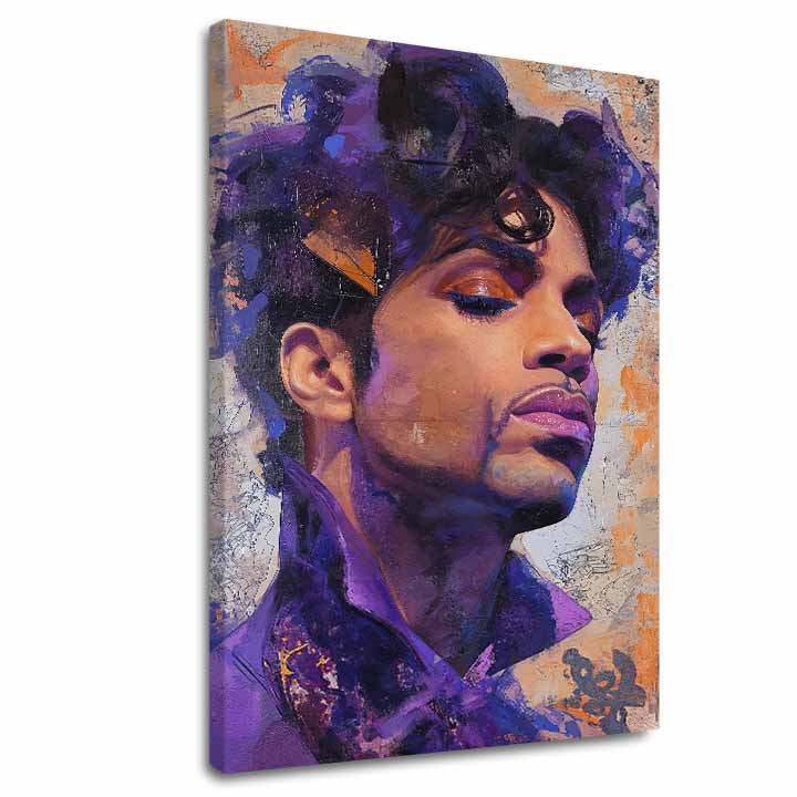 Pictat manual tablou pe pânză cu motivul Prince - Fialový elegán, nostalgie | Tablou Prince - Fialový elegán, decorațiune de perete – principală