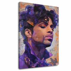 Pictat manual tablou pe pânză cu motivul Prince - Fialový elegán, nostalgie | Tablou Prince - Fialový elegán, decorațiune de perete – principală
