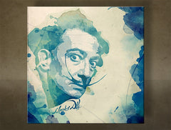 Pop art tablou cu motivul Salvador Dalí - AQUArt, hartă în bej-albastru nuanțe | Tablou de perete Salvador Dalí - AQUArt, creativitate – previzualizare