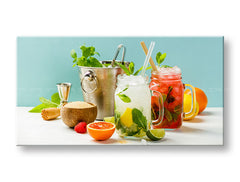 Clasic tablou pe pânză cu motivul LETNÝ DRINK în verde-roșu nuanțe, potrivit pentru bucătărie | Tablou de perete LETNÝ DRINK_069-11 – principală