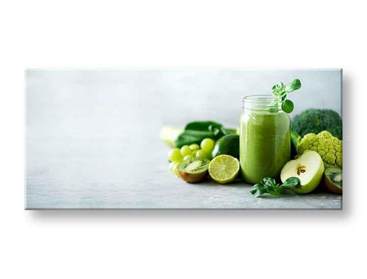 Clasic tablou pe pânză cu motivul LETNÝ DRINK, natură în gri-verde nuanțe, atmosferă proaspătă, potrivit pentru bucătărie | Tablou de perete LETNÝ DRINK_070-13 – principală